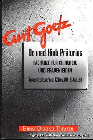 Bild des Verkufers fr Programmheft Dr. med. Hiob Prtorius von Curt Goetz. Premiere 27. November 1988. Spielzeit 1988 / 89. Mit Stckabdruck. zum Verkauf von Programmhefte24 Schauspiel und Musiktheater der letzten 150 Jahre