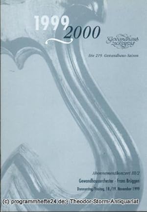 Programmheft Gewandhausorchester Abonnementkonzert III / 2. Blätter des Gewandhauses  Spielzeit ...
