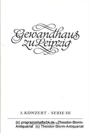 Programmheft 3. Konzert Serie III. Blätter des Gewandhauses  Spielzeit 1985 / 86
