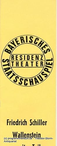 Seller image for Programmheft Wallenstein. Zweiter Teil. Von Friedrich Schiller. Premiere 3. Juli 1972 Residenz Theater for sale by Programmhefte24 Schauspiel und Musiktheater der letzten 150 Jahre