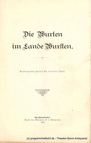 Die Wurten im Lande Wursten. Vortrag von Herrn Dr. von der Osten