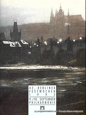 Bild des Verkufers fr Programmheft 42. Berliner Festwochen 1992. 9./10. September Philharmonie zum Verkauf von Programmhefte24 Schauspiel und Musiktheater der letzten 150 Jahre