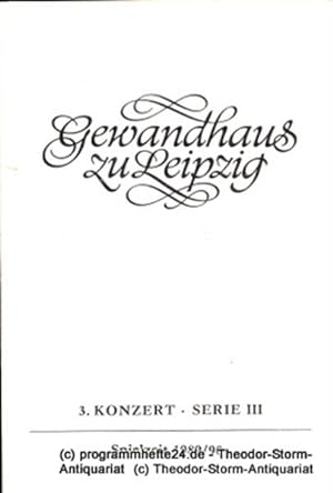 Programmheft 3. Konzert Serie III. Blätter des Gewandhauses  Spielzeit 1989 / 90