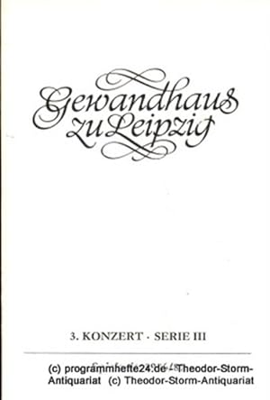 Programmheft 3. Konzert Serie III. Blätter des Gewandhauses  Spielzeit 1986 / 87