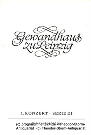Programmheft 1. Konzert Serie III. Blätter des Gewandhauses  Spielzeit 1985 / 86
