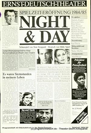 Seller image for Programmheft Night and Day. Schauspiel von Tom Stoppard. Premiere 9. August 1984. Mit Stckabdruck in der Regiefassung. Spielzeit 1984 / 85 for sale by Programmhefte24 Schauspiel und Musiktheater der letzten 150 Jahre