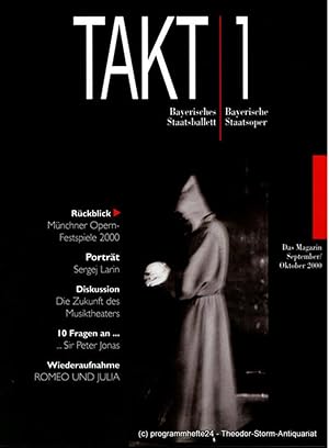 Immagine del venditore per TAKT 1 Das Magazin September / Oktober 2000 venduto da Programmhefte24 Schauspiel und Musiktheater der letzten 150 Jahre