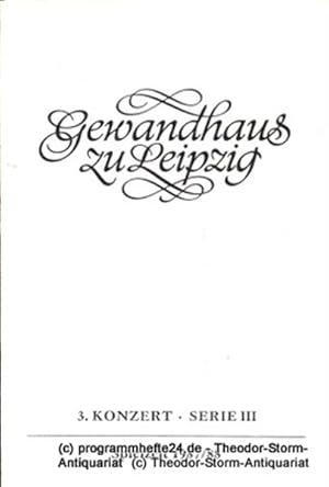 Programmheft 3. Konzert Serie III. Blätter des Gewandhauses  Spielzeit 1987 / 88