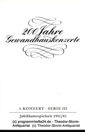 Programmheft 5. Konzert Serie III. Blätter des Gewandhauses  Spielzeit 1981 / 82