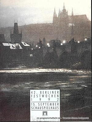 Immagine del venditore per Programmheft 42. Berliner Festwochen 1992. 15. September Schauspielhaus venduto da Programmhefte24 Schauspiel und Musiktheater der letzten 150 Jahre