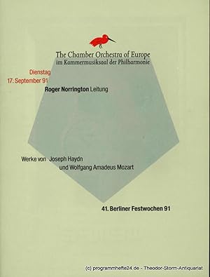 Programmheft 41. Berliner Festwochen 1991. 17. September 1991 im Kammermusiksaal