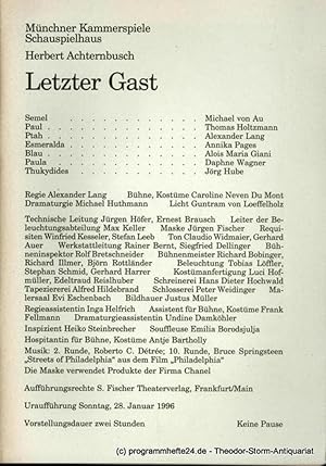 Seller image for Programmheft Letzter Gast von Herbert Achternbusch. Urauffhrung am 28. Januar 1996. Spielzeit 1995 / 96 Heft 3 for sale by Programmhefte24 Schauspiel und Musiktheater der letzten 150 Jahre