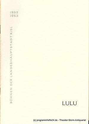 Seller image for Programmheft Erstauffhrung LULU. Oper von Alban Berg. Spielzeit 1962 / 63 for sale by Programmhefte24 Schauspiel und Musiktheater der letzten 150 Jahre