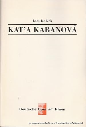 Bild des Verkufers fr Programmheft Kat'a Kabanova. Oper von Leos Janacek. Premiere 15. November 1996 Opernhaus Dsseldorf zum Verkauf von Programmhefte24 Schauspiel und Musiktheater der letzten 150 Jahre