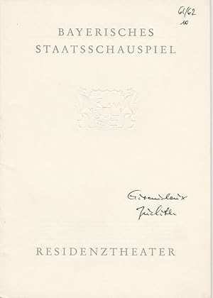 Bild des Verkufers fr Programmheft Erstauffhrung JUDITH von Jean Giraudoux. Premiere 17. Juli 1962 Spielzeit 1961 / 62 Heft 10 zum Verkauf von Programmhefte24 Schauspiel und Musiktheater der letzten 150 Jahre