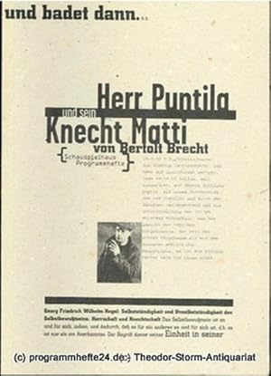 Programmheft Herr Puntila und sein Knecht Matti von Bertolt Brecht. Premiere 10. Januar 1996