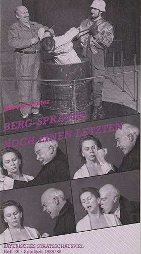 Seller image for Programmheft BERG-SPRACHE und NOCH EINEN LETZTEN von Harold Pinter. Premiere 4. Dezember 1988 Theater im Marstall Spielzeit 1988 / 89 Heft 36 for sale by Programmhefte24 Schauspiel und Musiktheater der letzten 150 Jahre