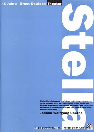 Bild des Verkufers fr Programmheft Stella von Johann Wolfgang Goethe. Premiere 9. Januar 1997. Spielzeit 1996 / 1997 zum Verkauf von Programmhefte24 Schauspiel und Musiktheater der letzten 150 Jahre