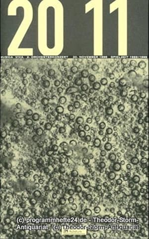 Imagen del vendedor de Programmheft musica viva 2. Orchesterkonzert Freitag 20. November 1998. Spielzeit 1998 / 1999 a la venta por Programmhefte24 Schauspiel und Musiktheater der letzten 150 Jahre