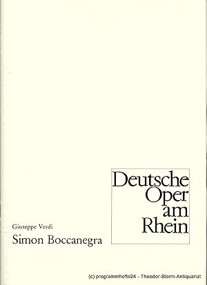 Bild des Verkufers fr Programmheft Simon Boccanegra. Oper von Giuseppe Verdi. 5. Juli 1981 zum Verkauf von Programmhefte24 Schauspiel und Musiktheater der letzten 150 Jahre