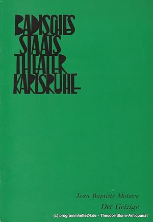 Seller image for Programmheft Der Geizige. Lustspiel von Moliere Spielzeit 1967 / 68 Heft 5 for sale by Programmhefte24 Schauspiel und Musiktheater der letzten 150 Jahre