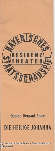 Bild des Verkufers fr Programmheft Die heilige Johanna von George Bernard Shaw Premiere 22. Juni 1975 zum Verkauf von Programmhefte24 Schauspiel und Musiktheater der letzten 150 Jahre