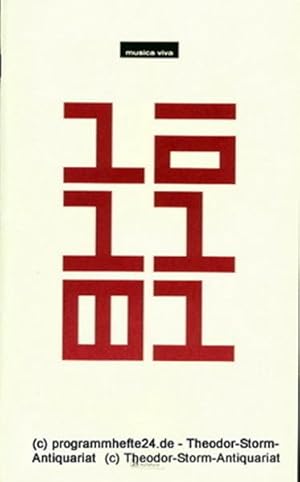 Imagen del vendedor de Programmheft 2. musica viva veranstaltung Freitag 16. November 2001. Spielzeit 2001 / 2002 a la venta por Programmhefte24 Schauspiel und Musiktheater der letzten 150 Jahre