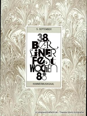 Programmheft 38. Berliner Festwochen 1988. 5. September Kammermusiksaal