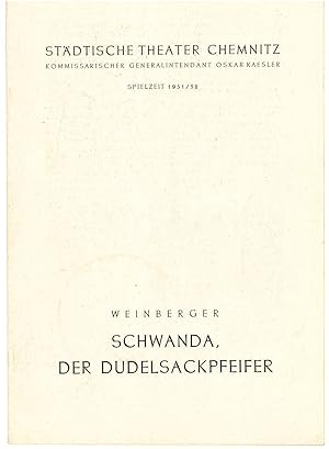 Seller image for Programmheft Schwanda, der Dudelsackpfeifer. Spielzeit 1951 / 52 for sale by Programmhefte24 Schauspiel und Musiktheater der letzten 150 Jahre