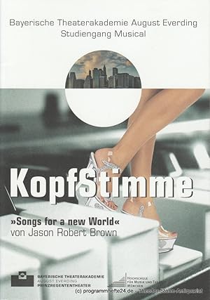 Seller image for Programmheft KopfStimme. Songs for a New World von Jason Robert Brown. Premiere 9. April 2008 for sale by Programmhefte24 Schauspiel und Musiktheater der letzten 150 Jahre