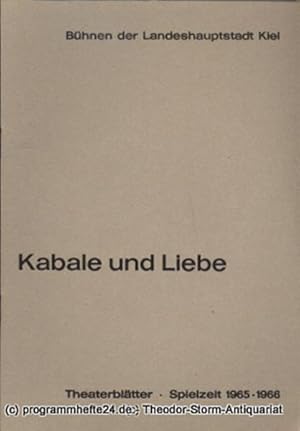 Immagine del venditore per Programmheft Kabale und Liebe. Ein brgerliches Trauerspiel von Friedrich Schiller. Kieler Theaterbltter 1965 / 66 venduto da Programmhefte24 Schauspiel und Musiktheater der letzten 150 Jahre