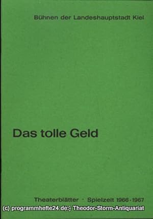 Immagine del venditore per Programmheft Das tolle Geld. Komdie von Alexander Ostrowskij. Kieler Theaterbltter 1966 / 67 venduto da Programmhefte24 Schauspiel und Musiktheater der letzten 150 Jahre