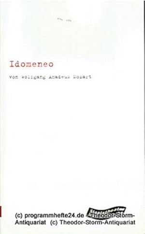 Bild des Verkufers fr Programmheft Idomeneo, re di creta ossia: Ilia ed Idamante. Dramma per musica von Gianbattista Varesco.Premiere 2. Juni 2001 im Groen Haus. Spielzeit 2000 / 2001 Programmheft Nr. 98 zum Verkauf von Programmhefte24 Schauspiel und Musiktheater der letzten 150 Jahre