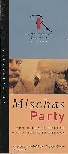 Programmheft Mischas Party. Deutschsprachige Erstaufführung. Premiere am 26. September 1995. Heft...
