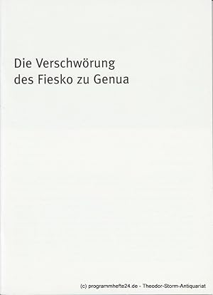 Bild des Verkufers fr Programmheft Die Verschwrung des Fiesko zu Genua Premiere 18. Oktober 2008 Residenz Theater Spielzeit 2008 / 09 Heft Nr. 109 zum Verkauf von Programmhefte24 Schauspiel und Musiktheater der letzten 150 Jahre