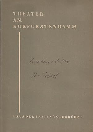 Imagen del vendedor de Programmheft UNDINE. Berliner Festwochen 1959 Spielzeit 1959 / 1960 a la venta por Programmhefte24 Schauspiel und Musiktheater der letzten 150 Jahre