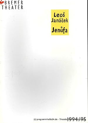 Seller image for Programmheft Leos Janacek JENUFA. Premiere am 23. Oktober 1994 im Theater am Goetheplatz. Spielzeit 1994 / 95 for sale by Programmhefte24 Schauspiel und Musiktheater der letzten 150 Jahre