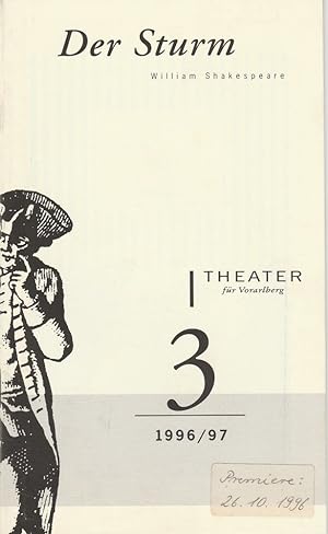 Bild des Verkufers fr Programmheft William Shakespeare DER STURM Premiere 26.10.1996 Spielzeit 1996 / 97 Heft 3 zum Verkauf von Programmhefte24 Schauspiel und Musiktheater der letzten 150 Jahre