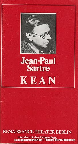 Bild des Verkufers fr Programmheft KEAN von Jean-Paul Sartre. Heft 1, 8. September 1986 zum Verkauf von Programmhefte24 Schauspiel und Musiktheater der letzten 150 Jahre