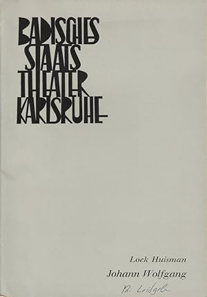 Bild des Verkufers fr Programmheft Johann Wolfgang. Eine Szenenfolge von Loek Huisman. Premiere 5. Oktober 1968 Spielzeit 1968 / 69 Heft 4 zum Verkauf von Programmhefte24 Schauspiel und Musiktheater der letzten 150 Jahre