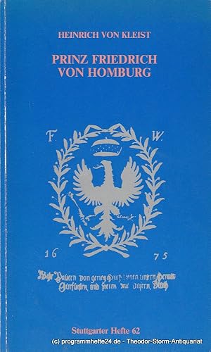 Seller image for Programmheft Prinz Friedrich von Homburg. Premiere 22. Dezember 1983 for sale by Programmhefte24 Schauspiel und Musiktheater der letzten 150 Jahre