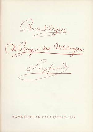 Bild des Verkufers fr Programmheft Siegfried Bayreuther Festspiele 1971 zum Verkauf von Programmhefte24 Schauspiel und Musiktheater der letzten 150 Jahre