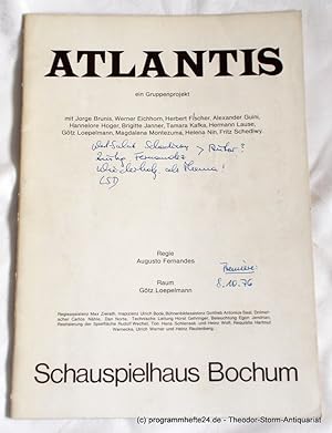 Seller image for Programmheft ATLANTIS ein Gruppenprojekt. Premiere 8. Oktober 1976 for sale by Programmhefte24 Schauspiel und Musiktheater der letzten 150 Jahre