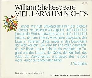 Imagen del vendedor de Programmheft Viel Lrm um nichts von William Shakespeare. Premiere 18. Mai 1983 a la venta por Programmhefte24 Schauspiel und Musiktheater der letzten 150 Jahre