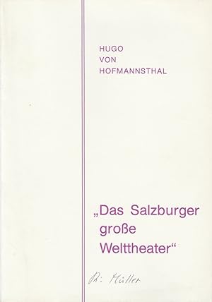 Bild des Verkufers fr Programmheft Das Salzburger groe Welttheater. Premiere 25. Mrz 1984 St. Nicolai-Kirche am Klosterstern Hamburg Mrz-April 1984 zum Verkauf von Programmhefte24 Schauspiel und Musiktheater der letzten 150 Jahre