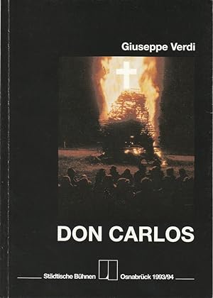 Seller image for Programmheft Giuseppe Verdi: DON CARLOS. Premiere 18. September 1993 Spielzeit 1993 / 94 Heft Nr. 1 Groes Haus for sale by Programmhefte24 Schauspiel und Musiktheater der letzten 150 Jahre