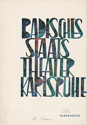 Seller image for Programmheft Henrik Ibsen: Gespenster. Premiere 2. April 1966 Spielzeit 1965 / 66 Heft 24 for sale by Programmhefte24 Schauspiel und Musiktheater der letzten 150 Jahre