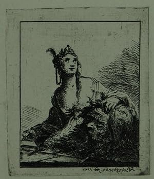 Image du vendeur pour Judith mit dem Haupt des Holofernes. Radierung, um mis en vente par Antiquariat  Braun