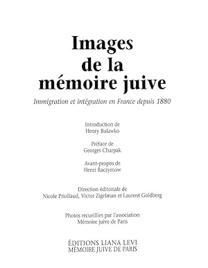 Images de la mémoire juive : immigration et intégration en France depuis 1880.