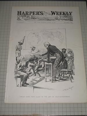 Seller image for 1898 Harper's Weekly: News From the Klondike - Uncle Sam on Self Government - National Tennis Championship - Scenes From Cam Wikoff, Montauk Point - With Our Troops on the Philippines for sale by rareviewbooks